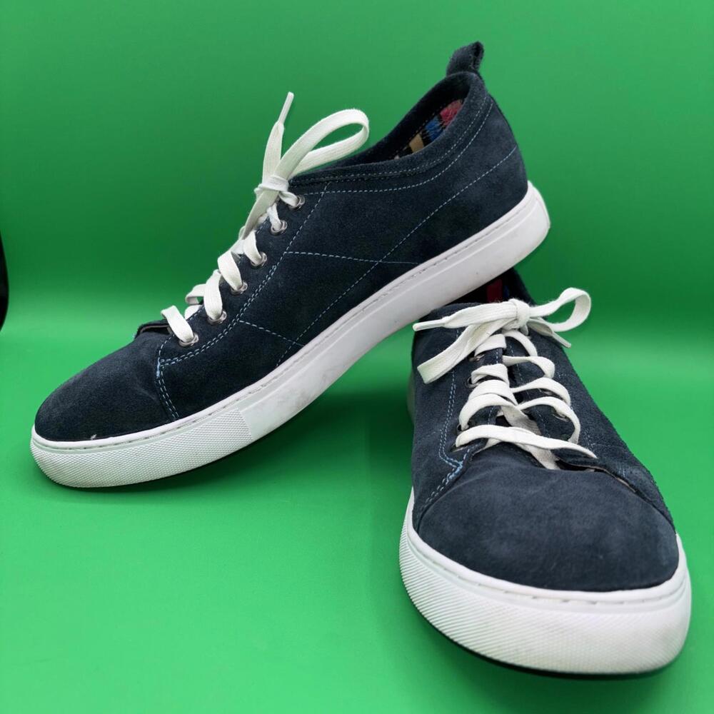 Robert Graham Shoes 10.5 US Suede Leather Sneakers‎ Blue  RGL5021 Mens